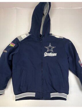Dallas Cowboys Men Large Blue Super Bowl Champions Hooded Jacket G-III NFL
